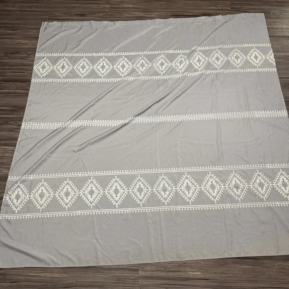Better Home & Garden Gray Embroidered Medallion 72x72 Shower Curtain Boho